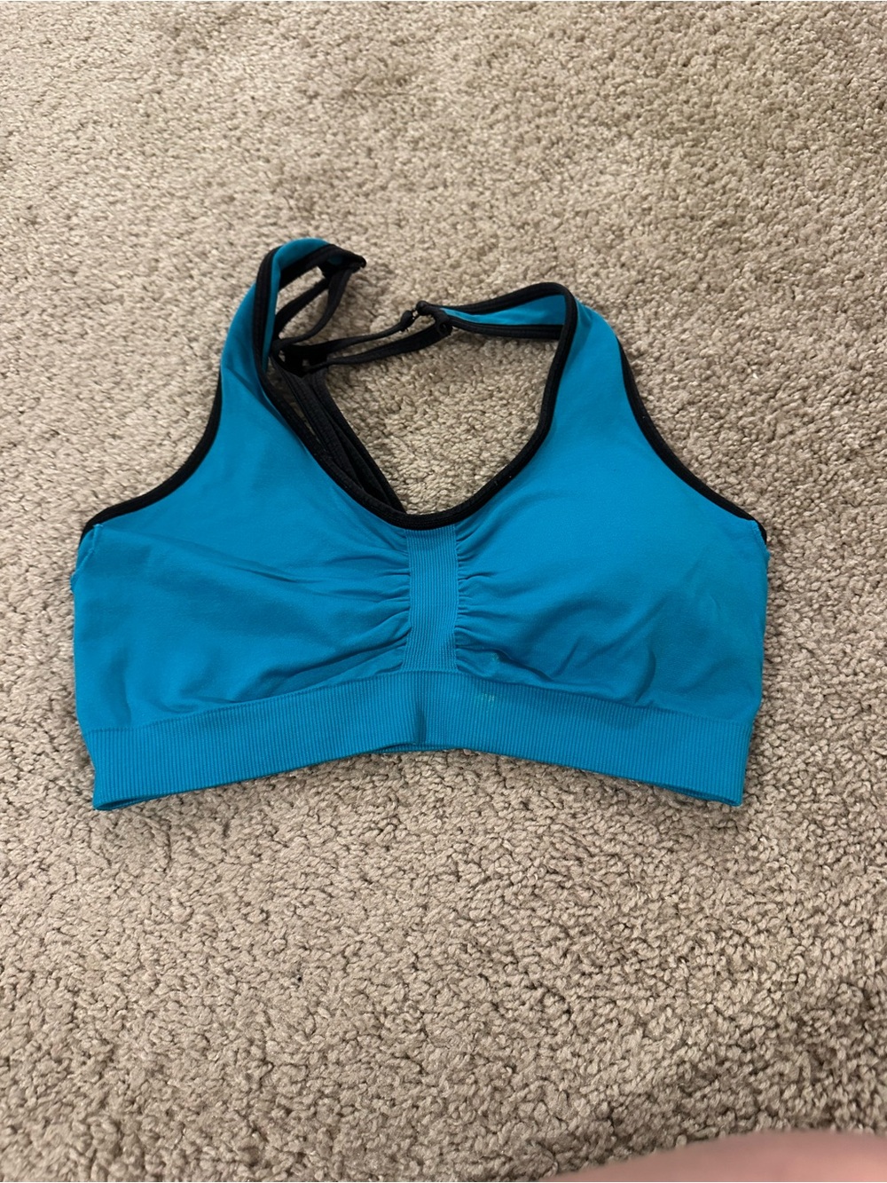 Xersion Teal Blue Seamless Racerback Sports Bra